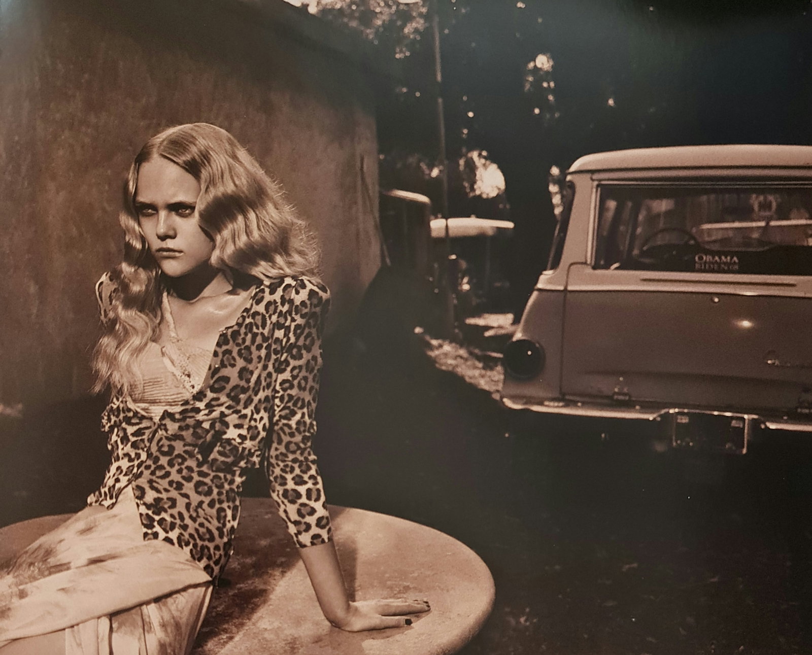 Jacques Olivar, Obama's Boxcar, California, 2009: Photographer: Jacques Olivar, born in Casablanca in 1941, was an advertising photographer and movie director before embracing fashion photography. Visual seduction and cinematic sensibility are keys t