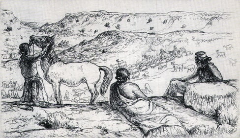 Mahonri Young, Three Navajos, 1939