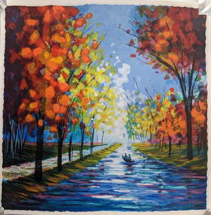 Slava Ilyayev River Drift Signed & Numbered 352/495: Description Artist: Slava Ilyayev Title: River Drift Medium: Lithograph Measurements- 16 x 16 Hand Signed and Numbered 352/495 Condition:Excellent Buyer's Premium 25%