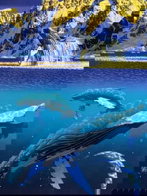 Schim Schimmel, 'The Humpback's World Whales', Signed Limited Edition Giclee