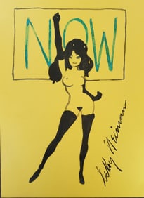 LeRoy Neiman, Playboy Femlin fist in the air, Original Signed Watercolor Drawing