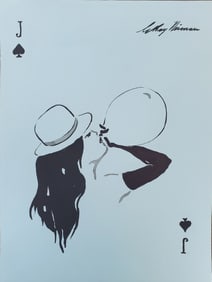 LeRoy Neiman, Playboy Femlin Jack of Spades, Original Signed Watercolor Drawing