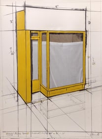 Christo And Jeanne-Claude, 'Yellow Store Front', Color Lithograph Collage, 1980