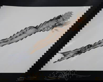 Olivia De Berardinis, 'Silk Siren', Lithograph, 1993: Artist: Olivia De Berardinis Title: Silk Siren Hand-Signed: Yes Type: Lithograph Poster Size: 16” x 20” This is from Olivia’s “Pin-Up Collection”. Each image in the series was me