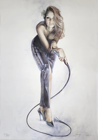 Hajime Sorayama, 'Woman With Whip', Signed Limited Edition Lithograph