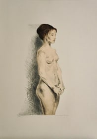 Raphael Soyer, Nude Woman, Color Lithograph