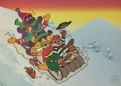 Mcdonald'S, Ronald & Friends Sledding, Limited Edition Animation Cel