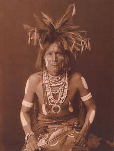 Edward S. Curtis, Plate 20 Hopi Snake Priest, 1900: Photographer: Edward S. Curtis (American, 1868 - 1952) - renowned photographer of the American West and the Native American Indian. Title: FIG. 45 Curtis Studio, (Edward S. Curtis and His Daughter Bet