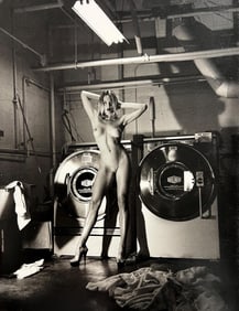 Helmut Newton, Domestic Nude Iii, In The Laundry Room, Rachel Williams, Chateau Marmont, Hollywood,
