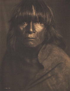 Edward S. Curtis, Plate 35 A Hopi Man, 1904: Photographer: Edward S. Curtis (American, 1868 - 1952) - renowned photographer of the American West and the Native American Indian. Title: FIG. 45 Curtis Studio, (Edward S. Curtis and His Daughter Bet