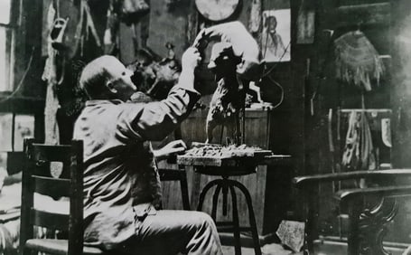 Edward S. Curtis, Frederic Remington At Work In His Studio