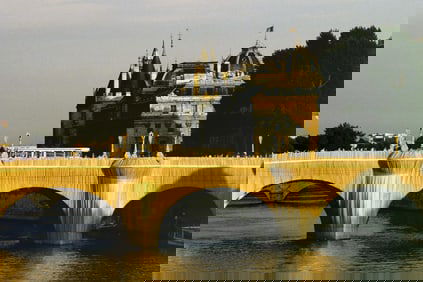 Christo ' Ponte Neuf Empaquette-Long View - 1985', Hand Signed Offset Lithograph