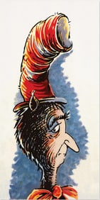 Dr. Seuss, 'The Cat Behind The Hat' Signed & Numbered Mixed-Media Pigment Framed Print On Canvas