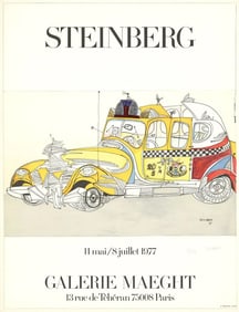 Saul Steinberg, 'Taxi' Signed & numbered Lithograph 1977