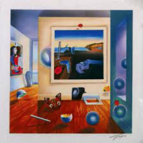 Ferjo, "Red Room" Lithograph, Signed & Numbered Ap. Ferjo Coa Framed