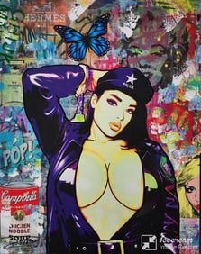 Jozza - Pop Art, 'Siri, Concealed Weapon', Original Acrylic On Canvas, 2024, 30"X24"