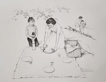 Norman Rockwell, Family Picnic - C.1950S, 60S