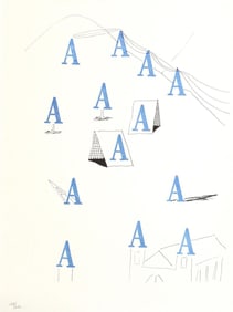 David Hockney - Letter A - Framed Lithograph