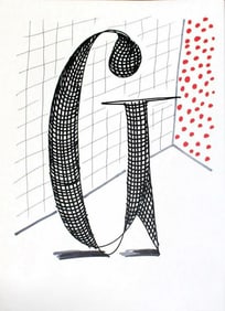 David Hockney - Letter G - Framed Lithograph