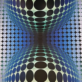 Victor Vaserely, Blue and yellow circles
