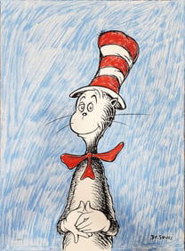 Dr. Suess, 'The Cat's Debut - Right" Signed Limited Edition Serigraph