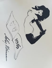LeRoy Neiman, Playboy Femlin Doing Yoga, Original Signed Watercolor Drawing