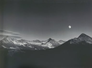 Ansel Adams, Autumn Moon, High Sierra from Glacier Point, Yosemite National Park, California, 1948