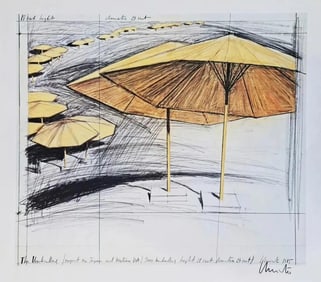 Christo, 'Umbrella Project-Japan/Usa - 1985', Hand Signed Offset Lithograph