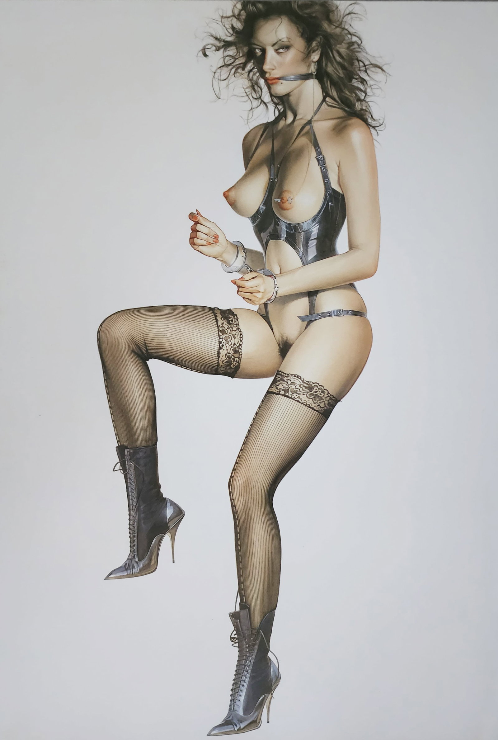 Hajime Sorayama 'Untitled' 1997 Offset Lithograph- Large Format: Hajime Sorayama Untitled Medium: Offset lithograph Image Size: 14 X 9.5 Matted Size: 16 X 20 Print Date: 1997 In excellent condition A certificate of Authenticity is included