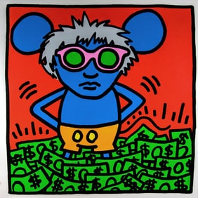 KEITH HARING ANDY MOUSE II, 1986 Silkscreen