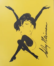 LeRoy Neiman, Playboy Femlin welcomes you, Original Signed Watercolor Drawing