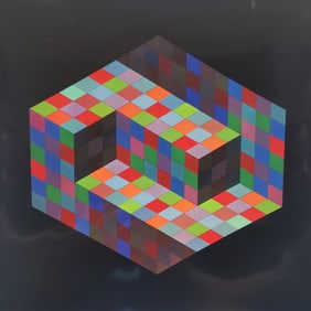 Victor Vaserely, GESTALT, 1969 Framed