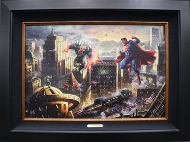 Thomas Kinkade Studios, 'Superman Original Drawings on Verso Man Of Steel', Limited Edition