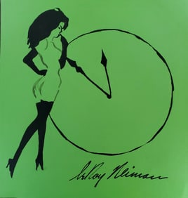 LeRoy Neiman, Playboy Femlin ponders the time, Original Signed Watercolor Drawing