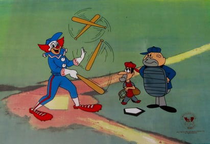 Larry Harmon, Bozo The Clown Plays Baseball, Limited Edition Animation Cel