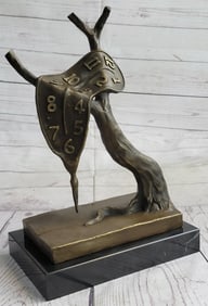Salvador Dali (After)The Persistence of Memory Melting Clock Bronze Sculpture