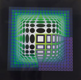 Victor Vaserely, KOSKA-KAR 1971-72 Framed