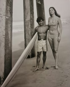 Leroy Grannis, Donald Takayama, Bettina Brenna, Hermosa Beach, 1965