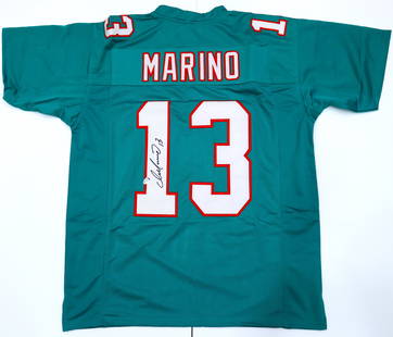 Dan Marino, Beckett Certified Autographed Miami Dolphins Football Jersey: Description Athlete: Dan Marino Type: Football Jersey Size: Extra Large Signed: Hand Signed Authentication- Comes With authentication from Beckett Condition: Brand New (Never Worn) Sports