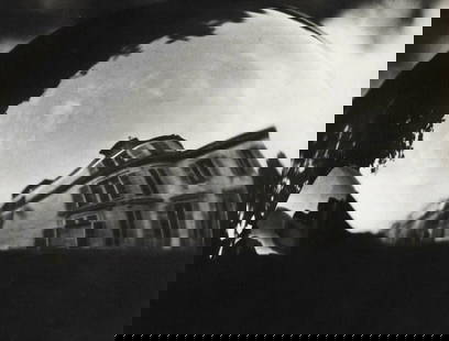 Man Ray (1890-1976), Surreal Distorted House Reflection, 1920, First Edition: Photographer: Man Ray (American born, 1890 - 1976) - Considered one of the most influential artists of the 20th century Man Ray lived most of his life in Paris, France. Best described as a modernist,