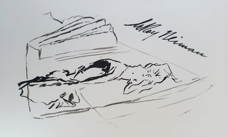 LeRoy Neiman, Playboy Femlin laid out, Original Signed Watercolor Drawing