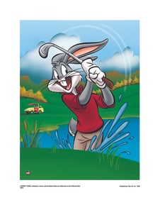 Warner Bros, Looney Tunes, Bugs Bunny, "Water Hazard Golfing", 16" X 20"