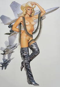 Hajime Sorayama, 'Untitled' (too hot to handle)', Large Offset Lithograph, 1993