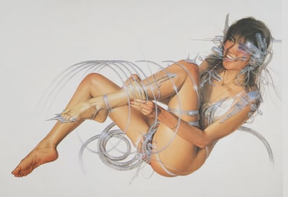 Hajime Sorayama, 'Untitled' (too hot to handle)' Large offset lithograph, 1993