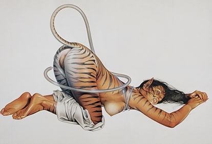 Hajime Sorayama, 'Untitled' (too hot to handle)' Large offset lithograph, 1993