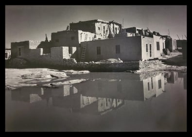 Ansel Adams, Buildings and Pool, Acoma Pueblo, New Mexico, 1942