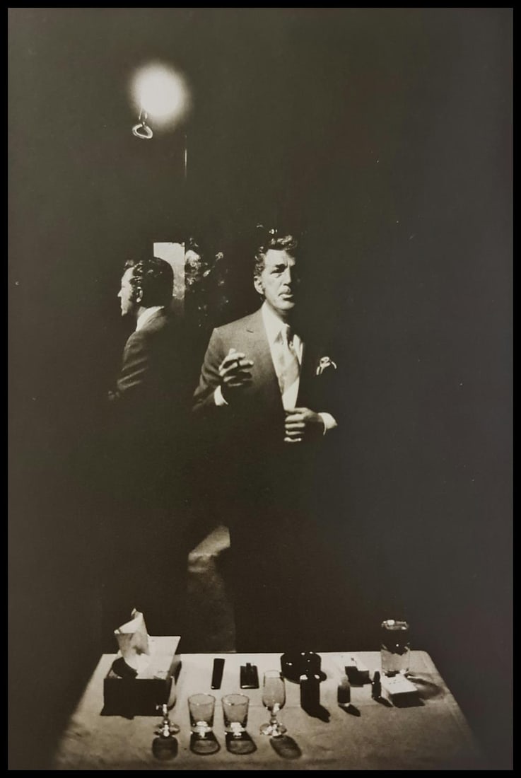 Terry O'Neill, Dean Martin Preparing To Go On Stage At A Las Vegas Night-Club, 1971: Photographer: Terry ONeill was a British photographer, known for documenting the fashions, styles, and celebrities of the 1960s. Title: Dean Martin preparing to go on stage at a Las Vegas night-club D