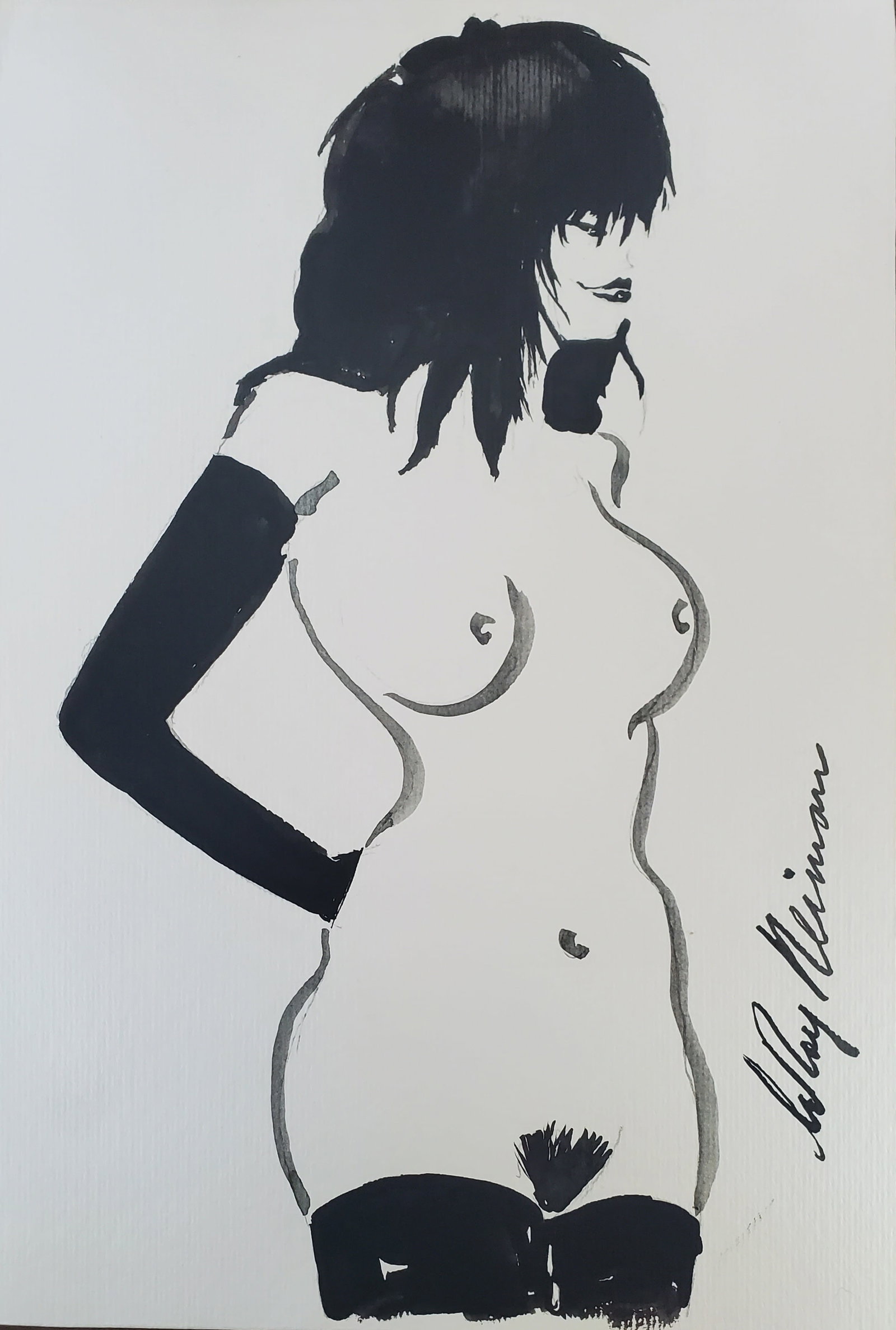 LeRoy Neiman, Playboy Femlin has shaggy hair, Original Signed Watercolor Drawing: Artist: LeRoy Neiman Title: Playboy Femlin Medium: Watercolor on Paper Subject: Playboy Magazine Femlin Condition: Very Good Size: 10.75 x 9.5 Condition: Very Good - Excellent