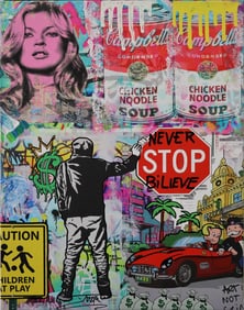 Jozza - Pop Art, 'Monte Carlo', Signed Mixed Media Acrylic Canvas Painting, 2024