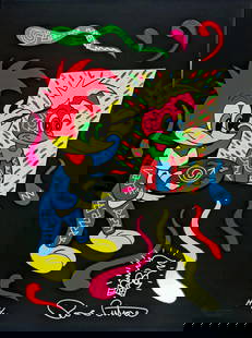 Ronnie Cutrone, Putting Your Face On (Embellished), Signed Limited Edition, Serigraph: Artist: Ronnie Cutrone Title: Putting Your Face On (Embellished) Medium: Serigraph Year: 1989 Size: 40" x 30" Edition: Out of 20 Hand-Signed & Numbered Condition: Excellent Certificate of